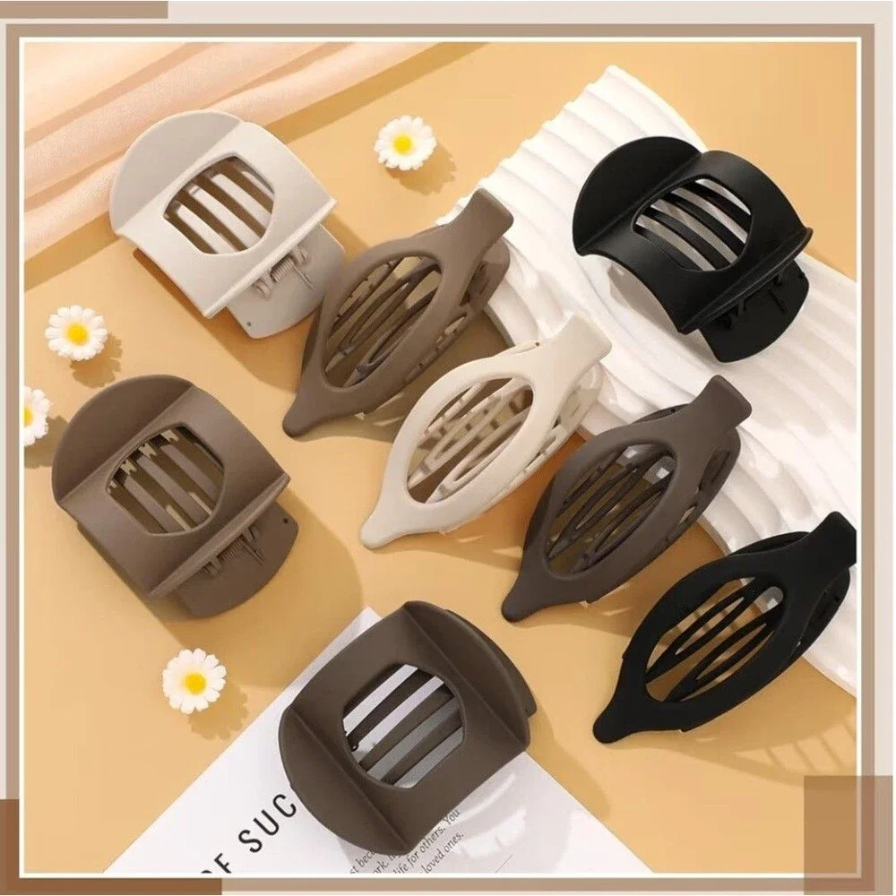 8 Pcs French Flat Hair Clips for Women, 2 Styles Large Matte (Neutral Color)